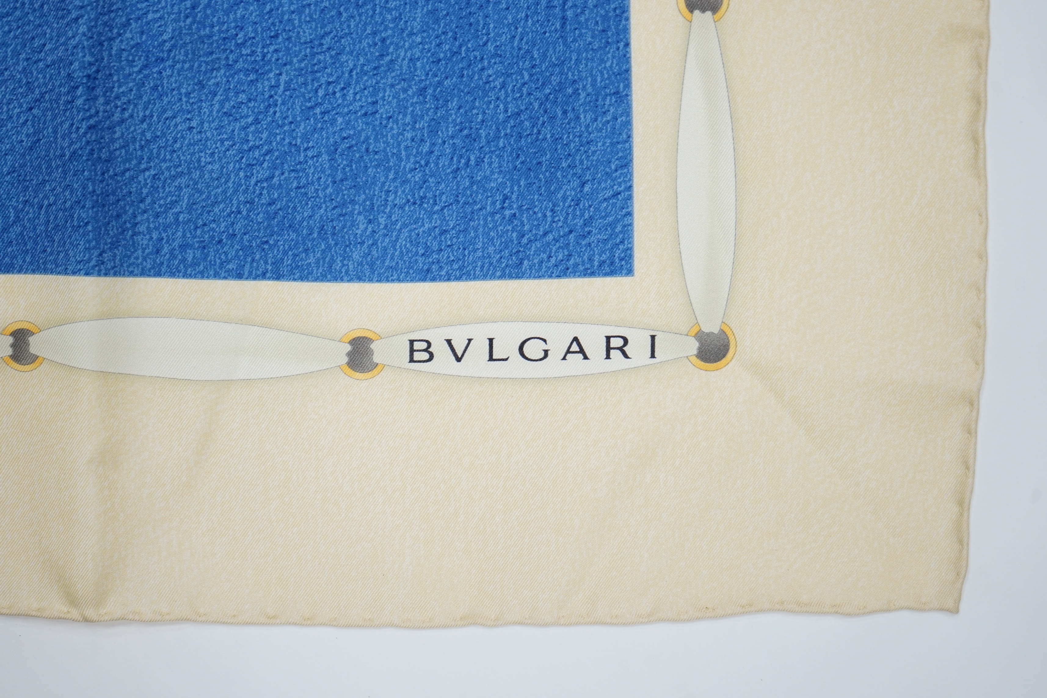 A 1980s Bvlgari silk scarf by Davide Pizzigoni, 86cm x 86cm
